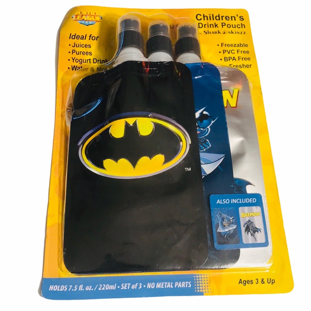 NWT Batman Justice League Reusable Drink Pouches